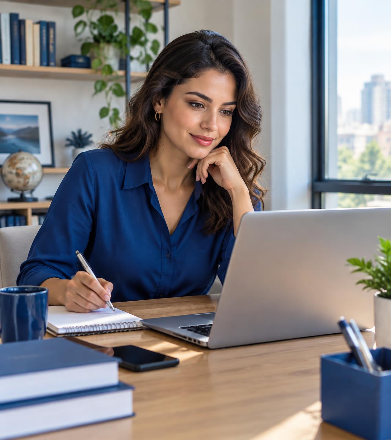 Profissional estudando em um curso online da Trivor